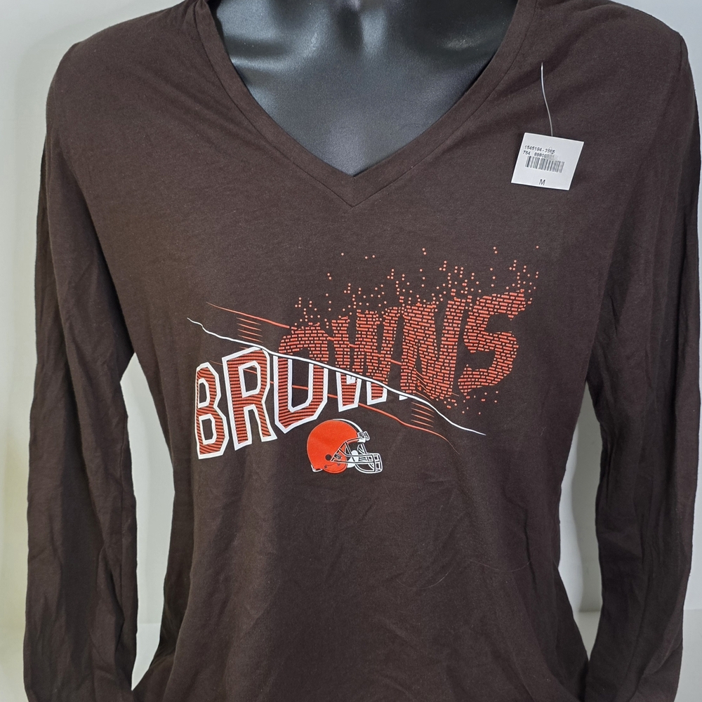 Women’s Browns V-Neck Long Sleeve Tee - Brown